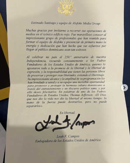 Embajadora Leah Francis Campos destaca el impacto de Alofoke Media Group tras visita a sus instalaciones - Noticias de hoy en República Dominicana | De Último Minuto