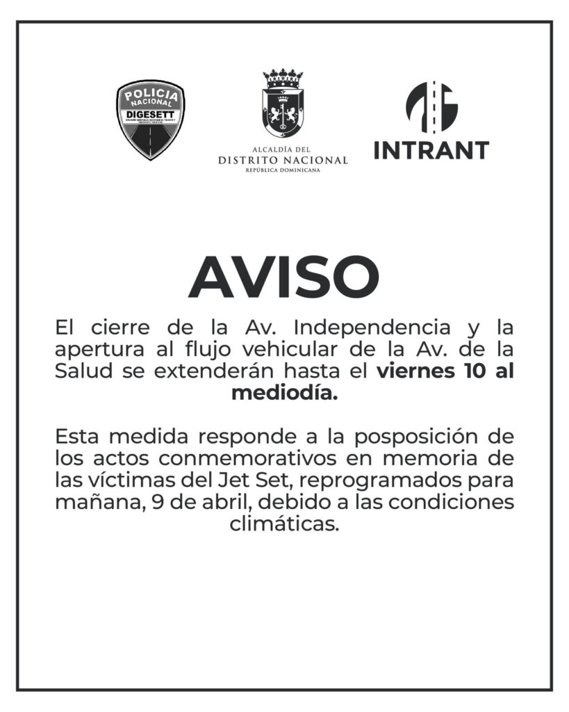 Extienden hasta el viernes apertura al tránsito vehicular en avenida de la Salud y cierre de la Independencia | 2 | Extienden hasta el viernes apertura al tránsito vehicular en avenida de la Salud y cierre de la Independencia - Noticias de hoy en República Dominicana | De Último Minuto