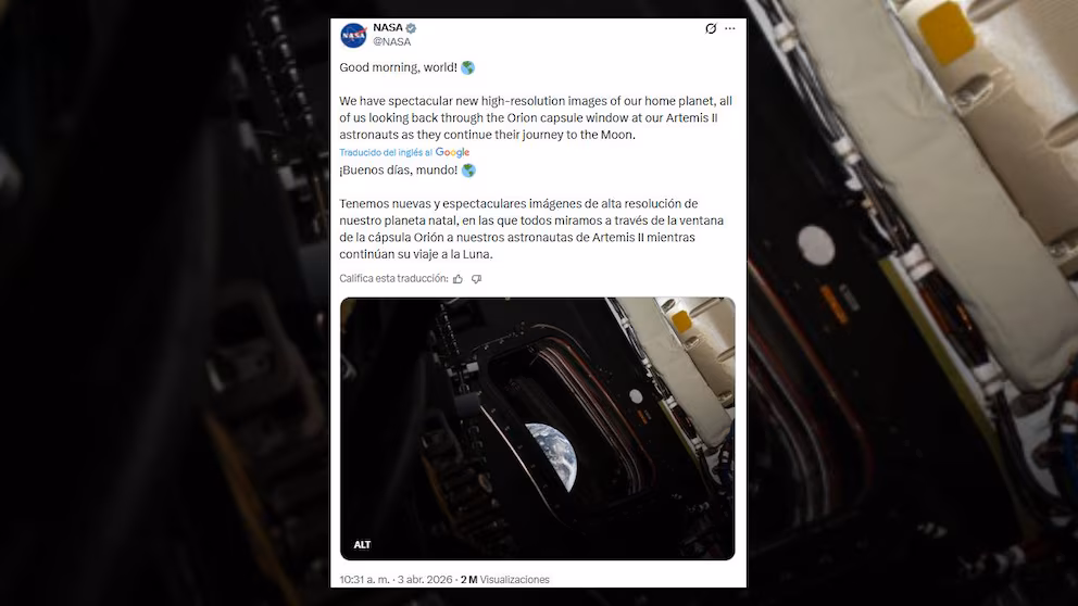 La NASA compartió las primeras fotos de la Tierra tomadas por Artemis II - Noticias de hoy en República Dominicana | De Último Minuto