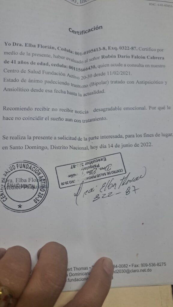 Madre de acusado de amenazas alega trastornos mentales y disputa por propiedad - Noticias de hoy en República Dominicana | De Último Minuto