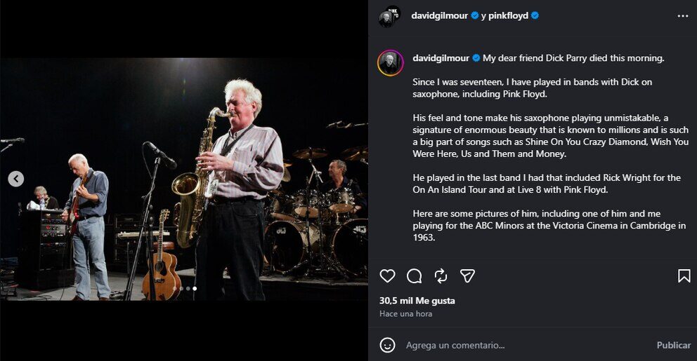 Murió Dick Parry, saxofonista de Pink Floyd | 2 | Murió Dick Parry, saxofonista de Pink Floyd - Noticias de hoy en República Dominicana | De Último Minuto