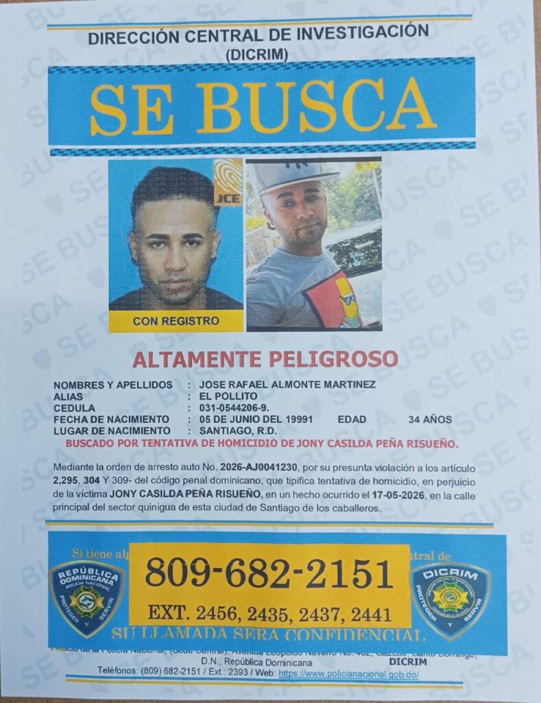 Policía activa cacería contra cinco prófugos acusados de tentativa de homicidio en Santiago - Noticias de hoy en República Dominicana | De Último Minuto