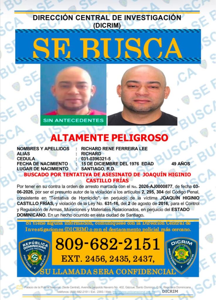 Policía activa cacería contra cinco prófugos acusados de tentativa de homicidio en Santiago - Noticias de hoy en República Dominicana | De Último Minuto