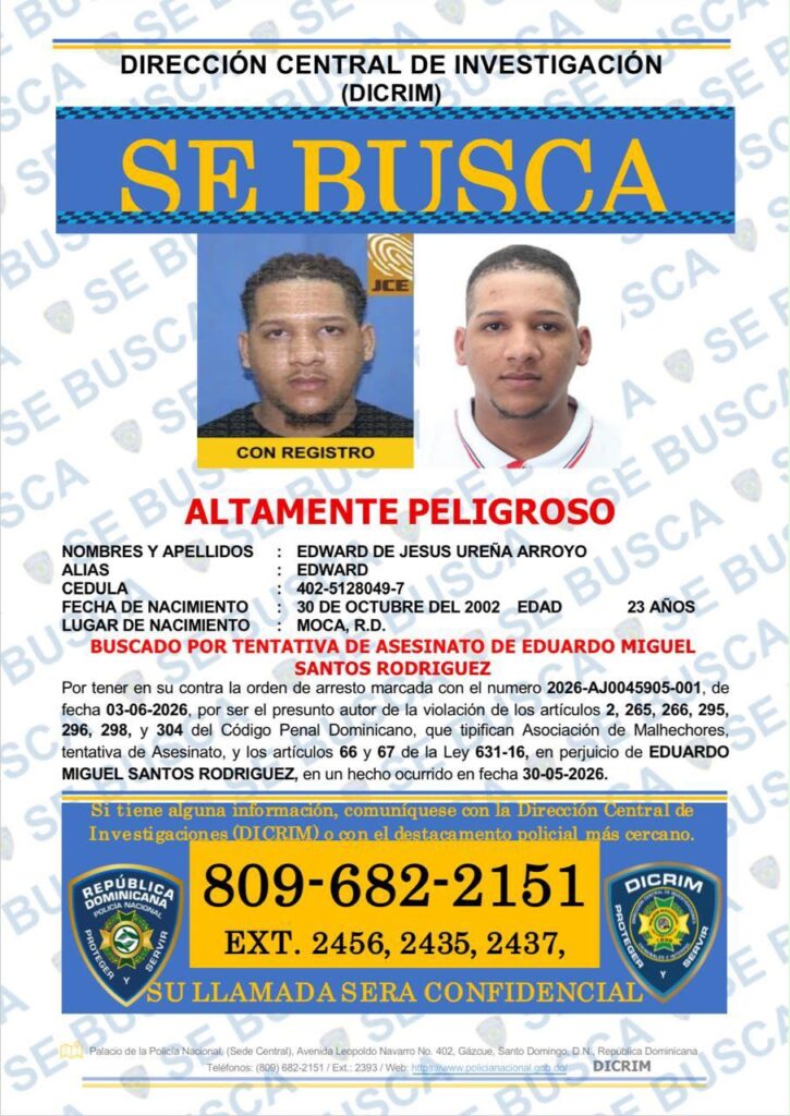 Policía activa cacería contra cinco prófugos acusados de tentativa de homicidio en Santiago - Noticias de hoy en República Dominicana | De Último Minuto