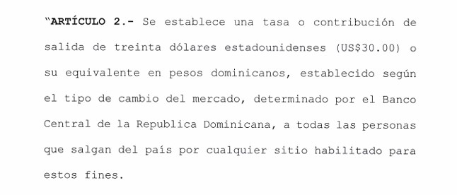 Gobierno aumenta a US$30 la tasa de salida de pasajeros | 1 | Gobierno aumenta a US$30 la tasa de salida de pasajeros - Noticias de hoy en República Dominicana | De Último Minuto