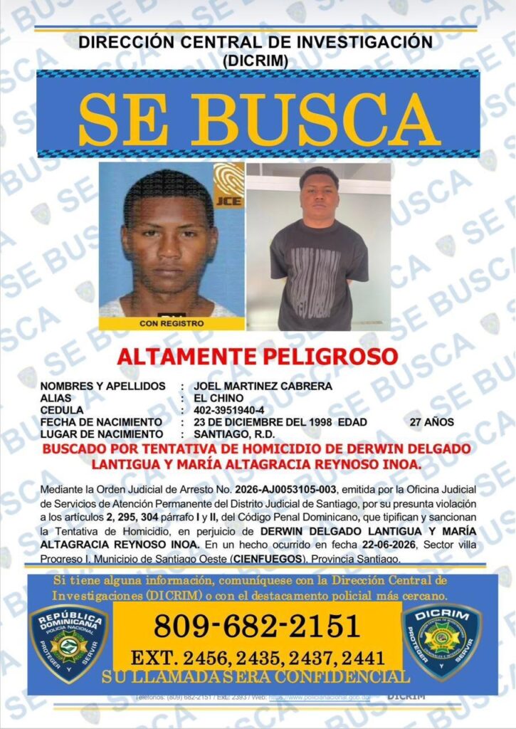 Policía intensifica búsqueda de “Willi”, y “El Chino”, acusados de homicidio en Santiago - Noticias de hoy en República Dominicana | De Último Minuto