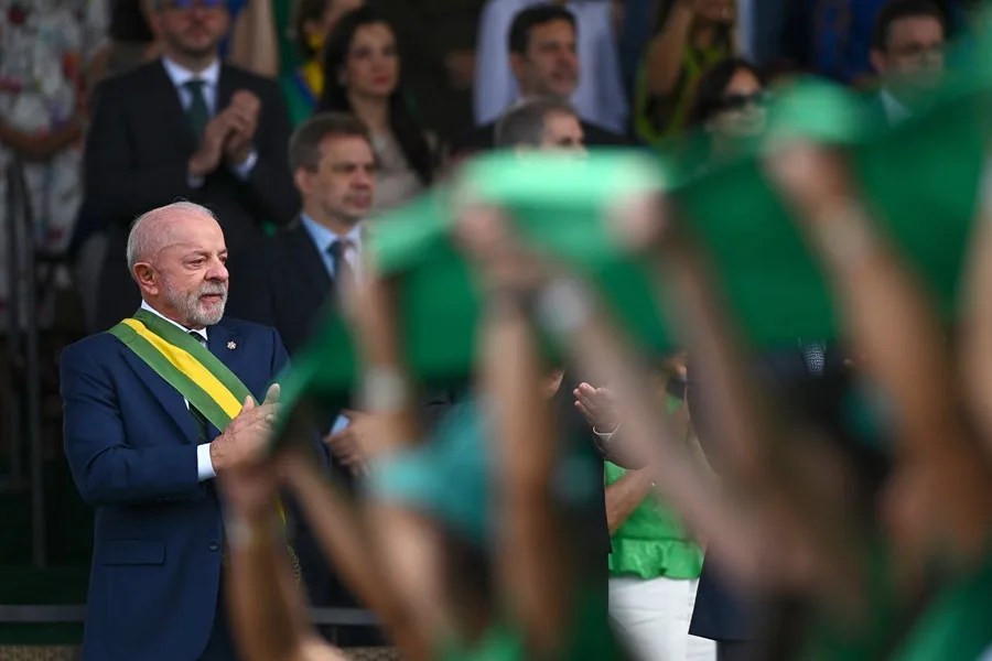 El presidente de Brasil, Luiz Inácio Lula da Silva, durante el desfile del Día de la Independencia.