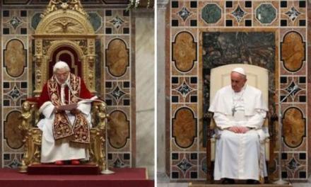 El papa Francisco cambió el trono de oro por un sillón