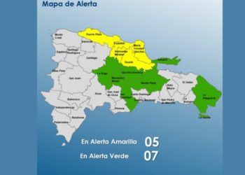 El COE coloca 5 provincias en alerta amarilla y mantiene 7 en verde por sistema frontal