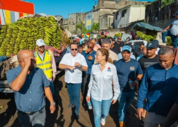 Paliza y Mejía recorren mercados de la Duarte y Villas Agrícolas