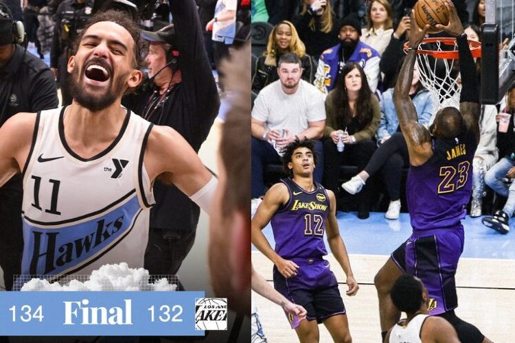 134-132 Trae Young fulmina a los Lakers y frustra el triple doble de LeBron James