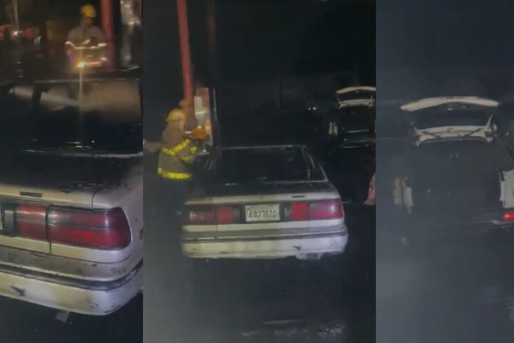 Tres vehículos se incendian en estación de GLP en Santiago