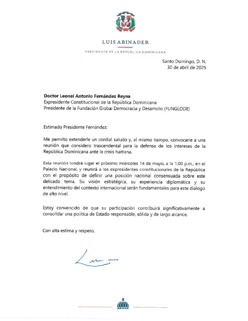 Abinader convoca a Medina, Fernández y Mejía para consensuar postura nacional sobre Haití | 1 | Abinader convoca a Medina, Fernández y Mejía para consensuar postura nacional sobre Haití | De Último Minuto