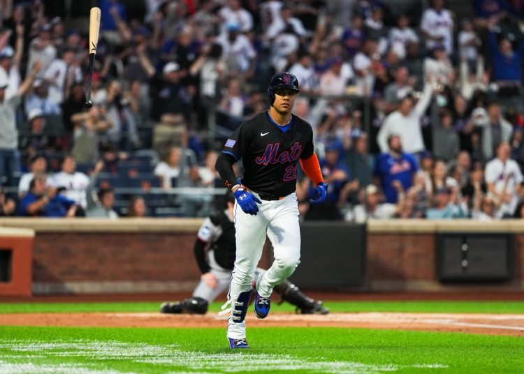 Juan Soto dispara su jonrón 33 ante Eury Pérez y guía paliza de Mets sobre Marlins