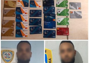 PN apresa “El Tuerto” y “Papacito” en flagrante delito por presunto fraude con tarjetas bancarias en Santiago