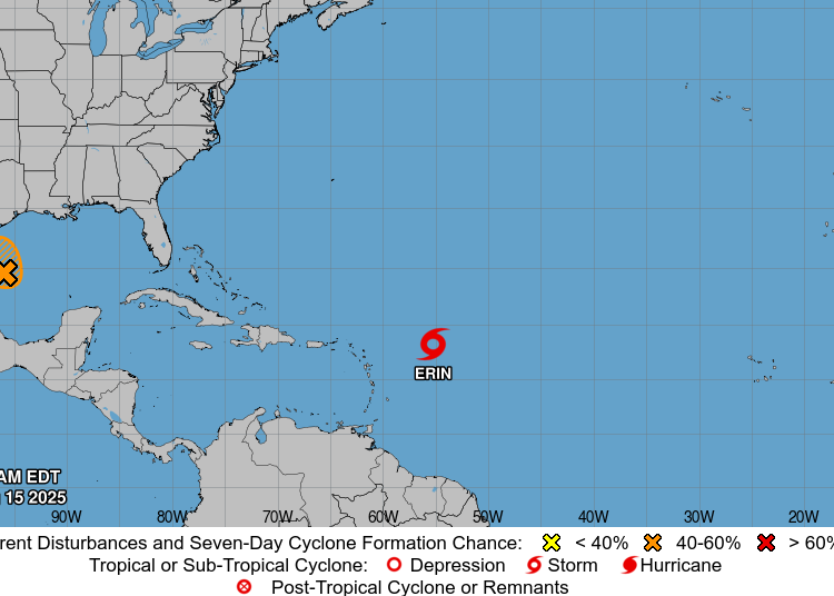 Puerto Rico bajo advertencia de inundaciones por tormenta tropical Erin