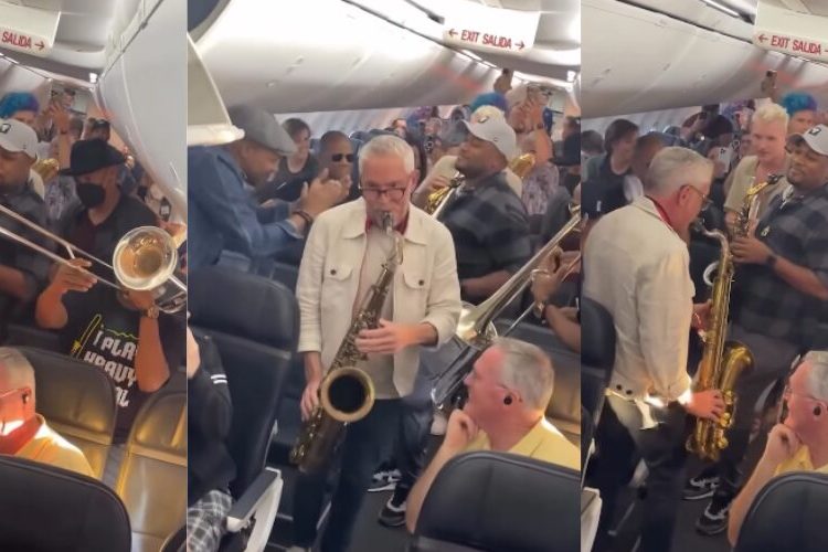 Dave Koz y los Summer Horns ofrecen concierto de Jazz improvisado en un vuelo