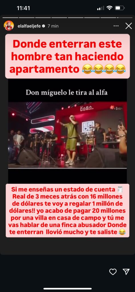El Alfa se la canta a Don Míguelo: "Donde te enterraron llovió mucho y te saliste" - Noticias de hoy en República Dominicana | De Último Minuto