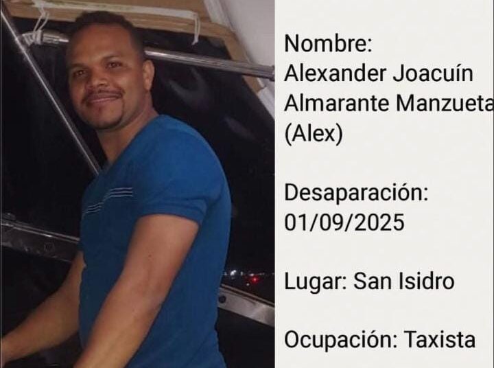 Familiares de taxista desaparecido en San Isidro piden colaboración para dar con su paradero