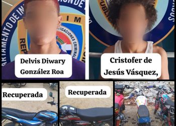 Policía Nacional arresta a dos hombres por robo a mano armada y recupera motocicletas sustraídas