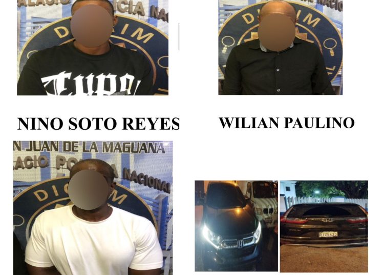 PN recupera en San Juan jeepeta robada en Los Frailes II, y apresa tres hombres cuando intentaban llevarla hacia la frontera