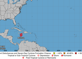 Melissa se aleja de RD y podría intensificarse rápidamente a peligroso huracán en el Caribe