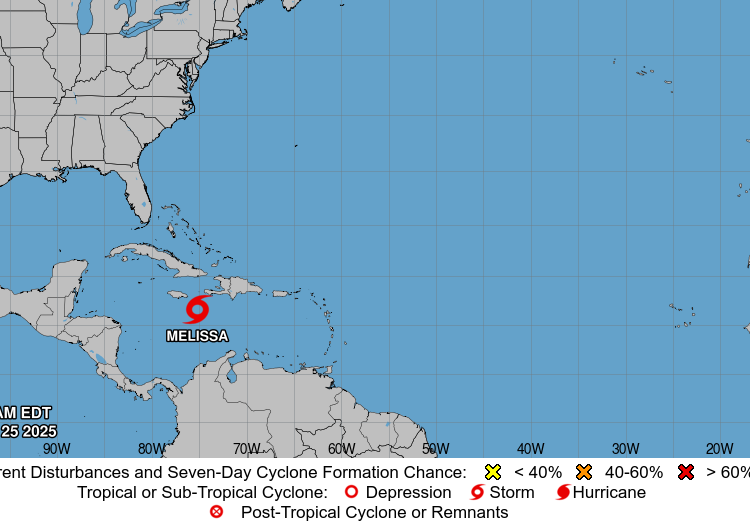 Melissa se aleja de RD y podría intensificarse rápidamente a peligroso huracán en el Caribe