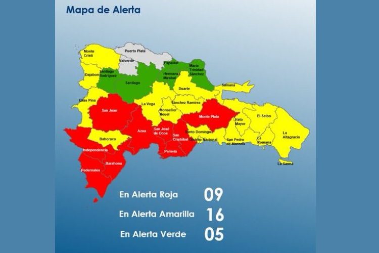 COE mantiene 9 provincias en alerta roja por los efectos del huracán Melissa