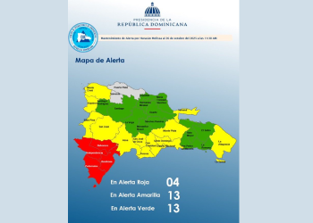 COE reduce a cuatro provincias en alerta roja por efectos del huracán Melissa