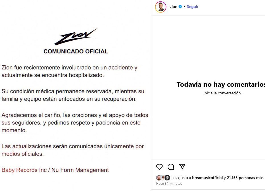 Zion se encuentra hospitalizado tras sufrir un accidente de tránsito | 2 | Zion se encuentra hospitalizado tras sufrir un accidente de tránsito - Noticias de hoy en República Dominicana | De Último Minuto