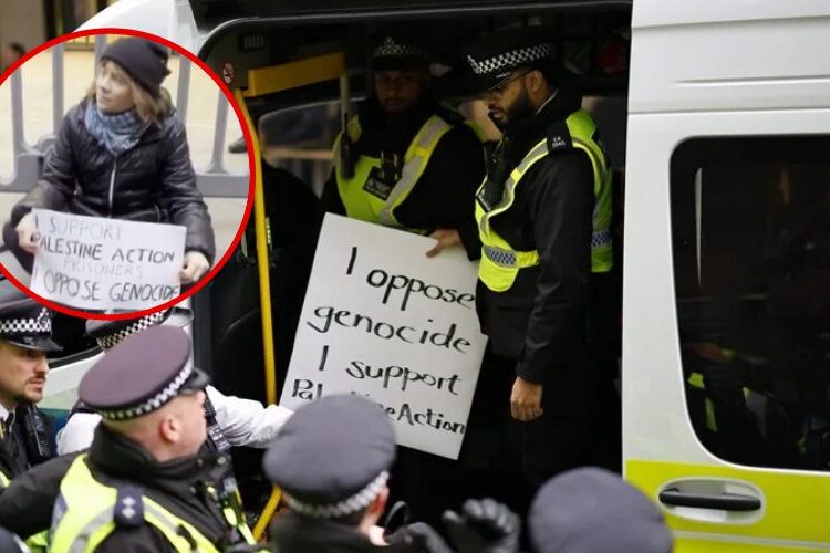 La activista Greta Thunberg es detenida en Londres en un acto de apoyo a los presos de Acción Palestina