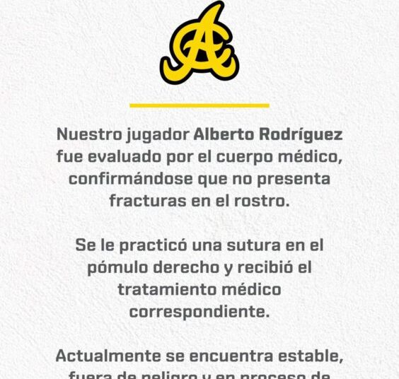 Alberto Rodríguez evoluciona favorablemente tras impacto en el rostro