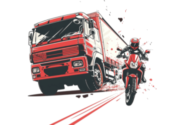 Atercado entre camión y motocicleta en la avenida Abraham Lincoln genera momentos de tensión