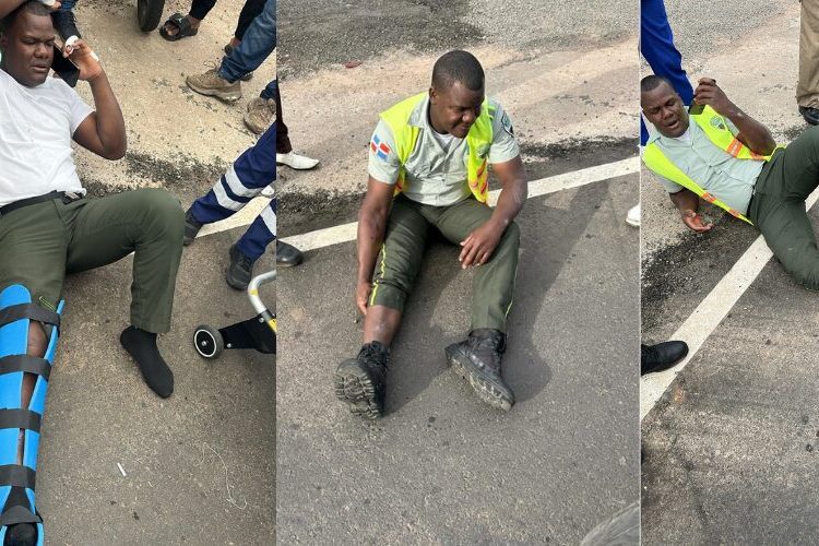 Cabo de la Digesett resulta herido tras ser atropellado por motocicleta en Bayaguana