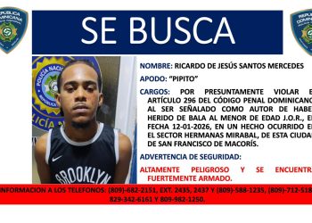 DICRIM activa búsqueda de “Pipito” por herir de bala a menor de 10 años en San Francisco de Macorís