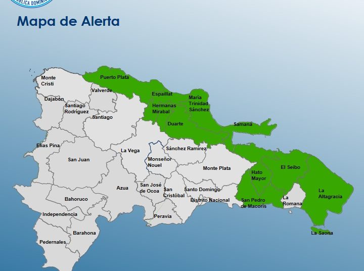 COE amplía alerta verde para 10 provincias por vaguada y sistema frontal