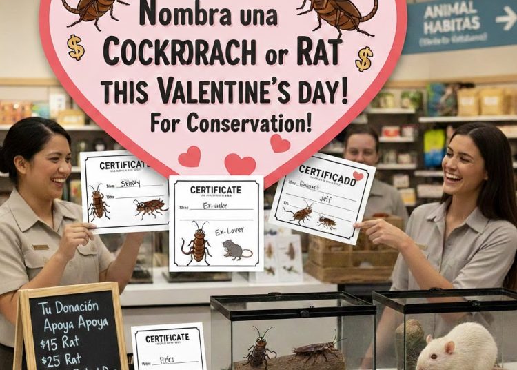 zoológicos de EE. UU. permiten “nombrar” cucarachas y ratas por San Valentín para apoyar la conservación