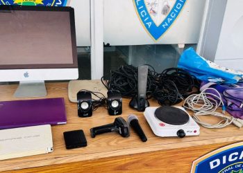 PN recupera equipos robados del periódico El Camino en Santiago; identifican y persiguen al sospechoso