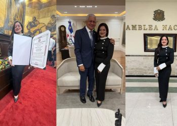 Yudelka Rodríguez Molina recibe reconocimiento “Huellas de Futuro” en el Congreso Nacional