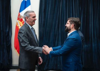 Presidente Abinader ofrece saludo protocolar a su homólogo de Chile, Gabriel Boric