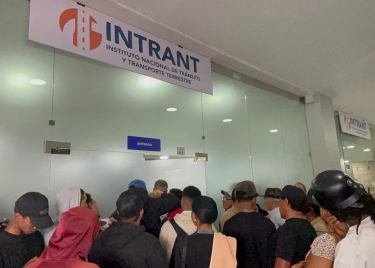 Largas filas y quejas de usuarios marcan proceso de renovación de licencias en Santiago