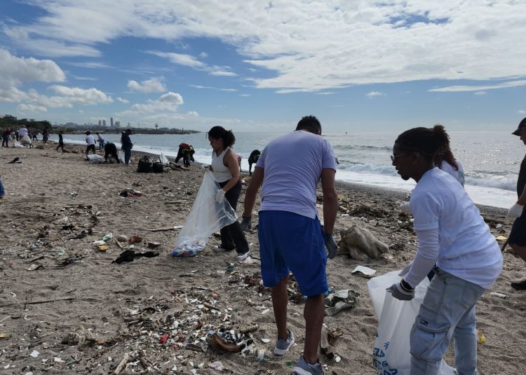 Voluntarios llaman a crear conciencia durante jornada de limpieza en playa de Haina