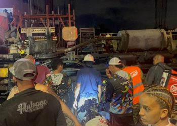 Rescatan con vida a operador de grúa atrapado tras aparatoso accidente en Los Jardines Metropolitanos de Santiago