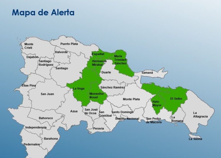 COE declara alerta verde para siete provincias por incidencia de vaguada