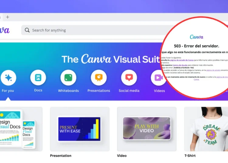 Canva sufre caída global y deja sin servicio a miles de usuarios