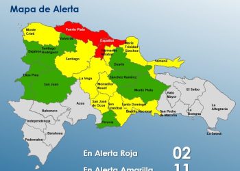 COE eleva a roja la alerta para Puerto Plata y Espaillat ante fuertes lluvias