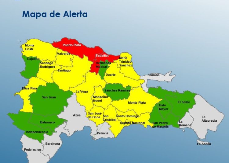COE pone 2 provincias en alerta roja, 14 en amarilla y 9 en verde por lluvias: conoce cuáles son