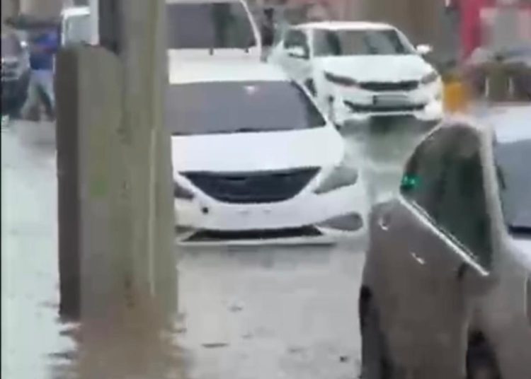 Trabajos del Monorriel provocan nuevas inundaciones en la avenida Las Carreras en Santiago
