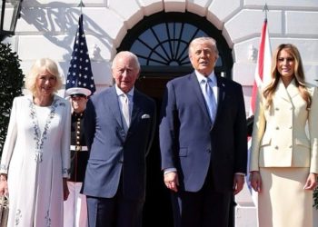 Los Trump reciben a Carlos III y Camila en una ceremonia de honor en la Casa Blanca