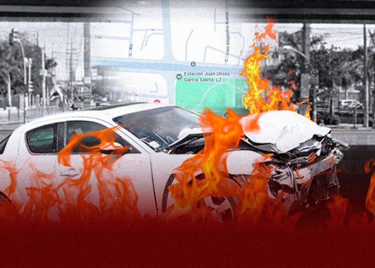 Vehículo se incendia en la avenida Ortega y Gasset y provoca alarma cerca de estación del Metro